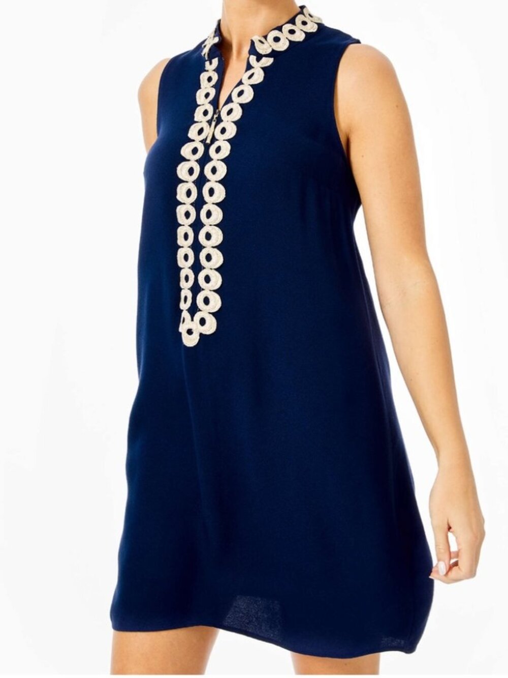 Lilly Pulitzer Jane Shift Dress Navy & Gold size 2